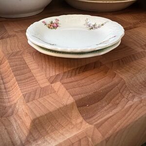 Set of 2 Antique W.H. Grindley & Co. ironstone butter pats